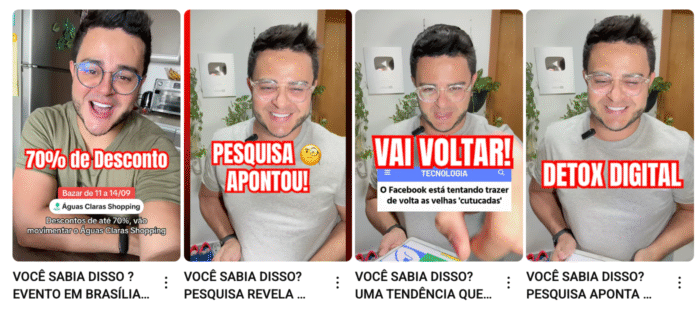 Eldo Gomes publicou uma série de vídeos curtos no YouTube Shorts