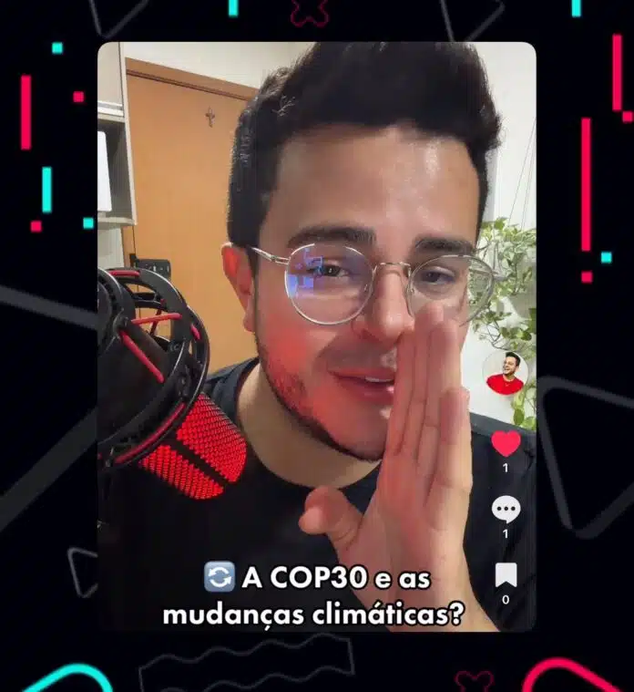 Tiktoker Eldo Gomes faz série de vídeos sobre o COP30 na Amazônia