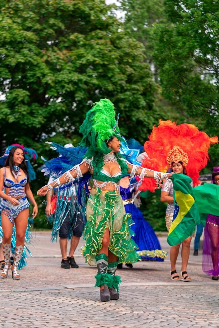 samba dancers celebrating carnival