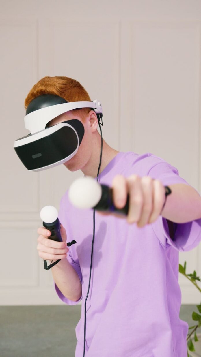 person playing playstation vr