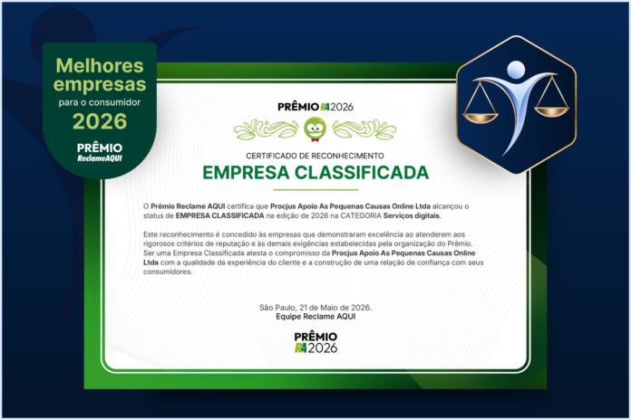 Procjus é classificada para o Prêmio Reclame AQUI 2026