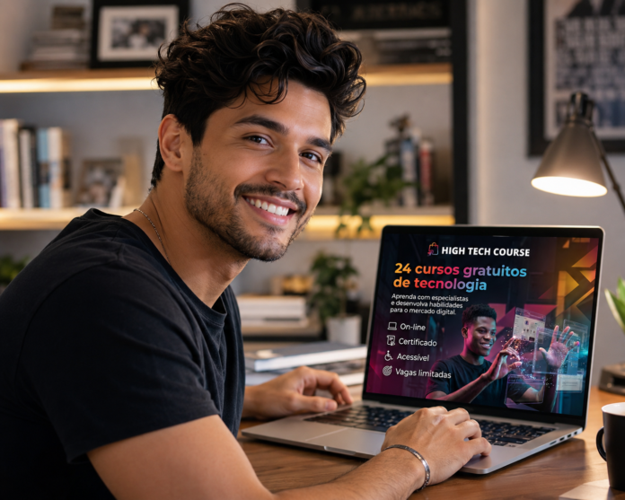 cursos gratuitos, cursos online gratuitos, High Tech Course, tecnologia, inteligência artificial, empreendedorismo digital, criação de conteúdo, programação, design gráfico, marketing digital, segurança digital, desenvolvimento de games, Roblox Studio, modelagem 3D, informática, automação com IA, empregabilidade, carreira digital, inovação, transformação digital, economia digital, certificado gratuito, cursos EAD, SECTI DF, ISIM, qualificação profissional, profissões do futuro, inclusão digital, cursos de tecnologia gratuitos, Distrito Federal.