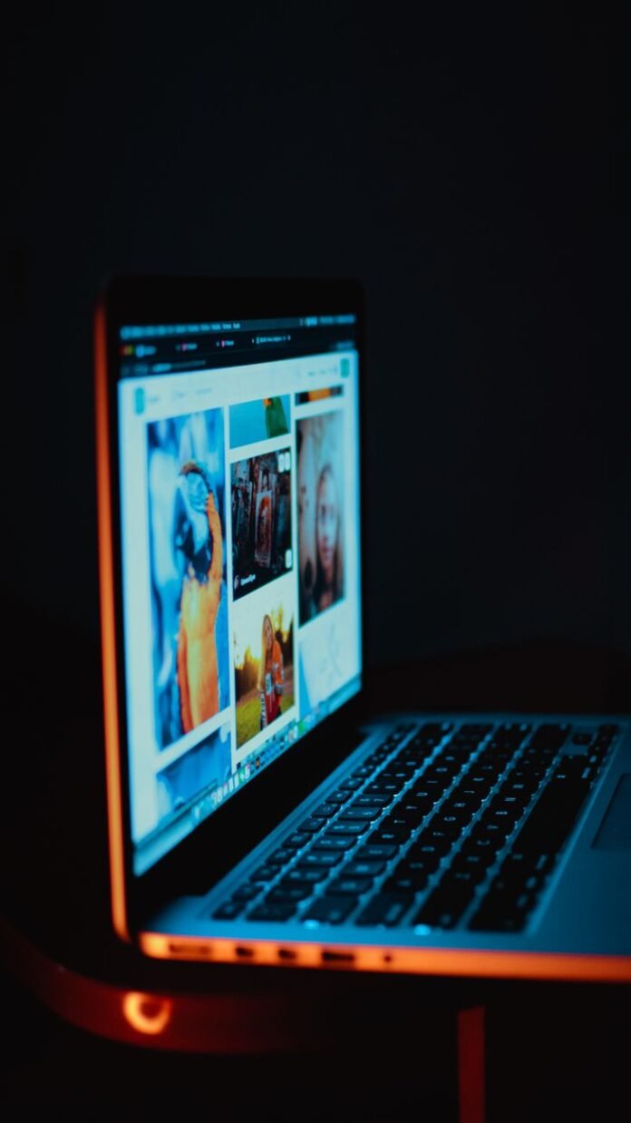 laptop in a shadow
